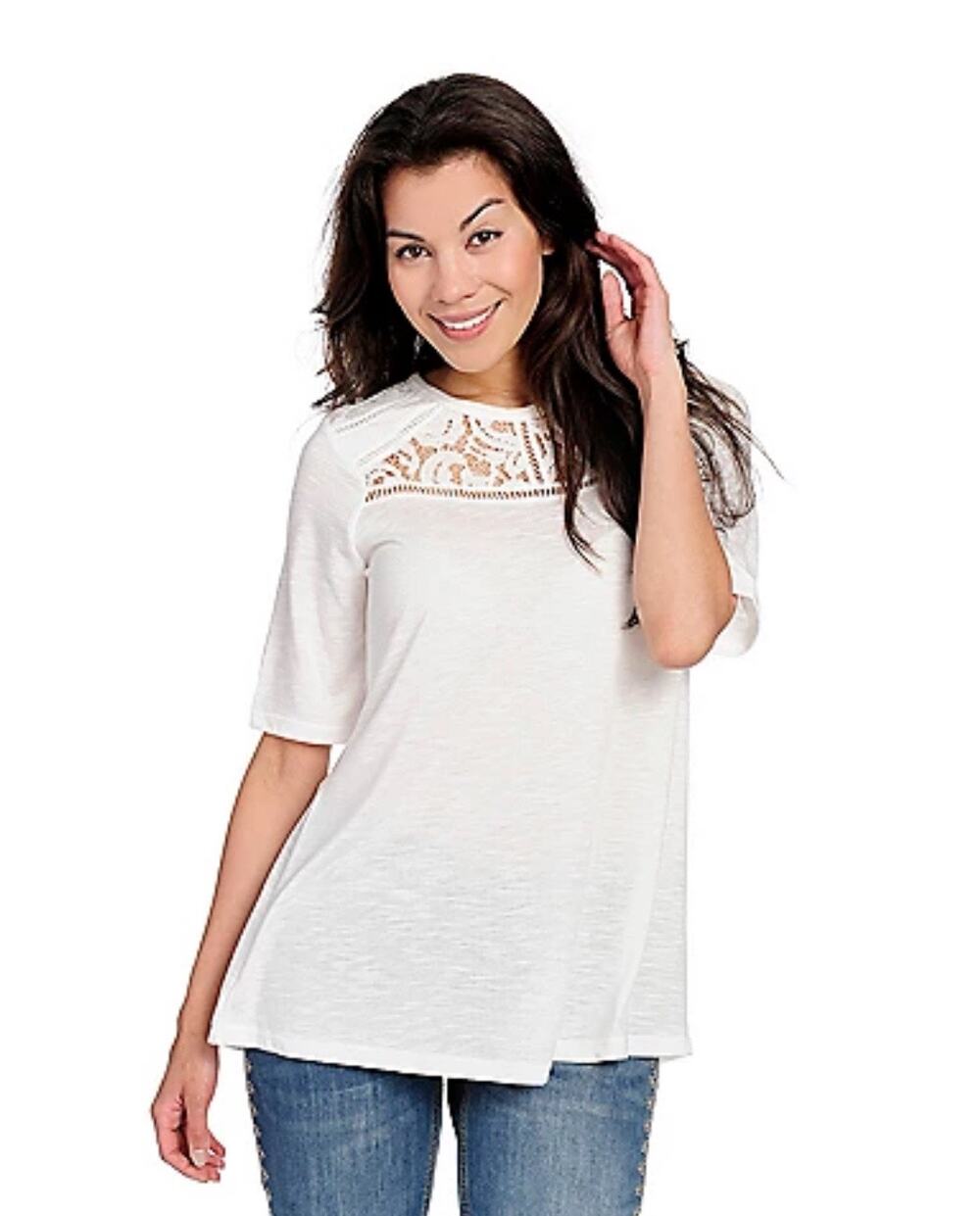 OSO Casuals white lace tunic top Size Large